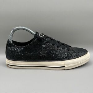 Converse One Star Ox Low Sneakers Women’s 8 Black Glitter Shimmer Shoes